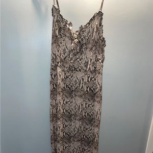 Snake Print Midi Dress